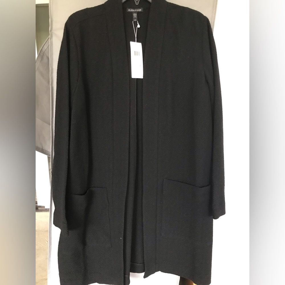Eileen Fisher black jacket, never worn, excellent condition!